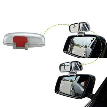 Imagem de MACHSWON Espelho Retrovisor Ajustável Prateado para Carro com Ângulo Amplio para Ponto Cego