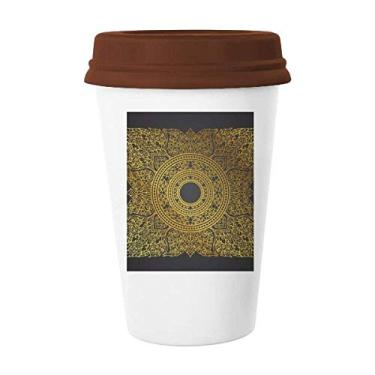 Imagem de Caneca de cerâmica da Tailândia, cultura de alfândega dourada para copo de café de cerâmica