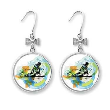 Imagem de Atletas, esqui, esportes, estilo livre, aquarela, laço, gancho, piercing