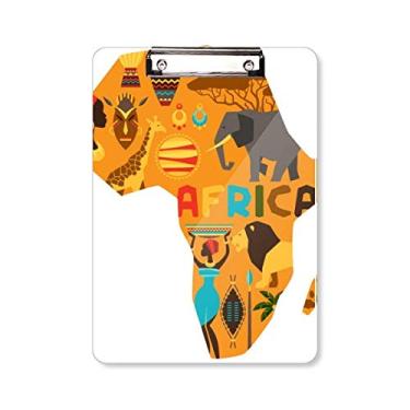 Imagem de Mapa da África Elefante Ilustração Savanna Africana Pasta Prancheta Placa de apoio A4