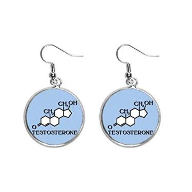 Imagem de Finishing Chemical Structure Hormônio Molecules Orelha Pendente Prata Brinco Joia Feminina