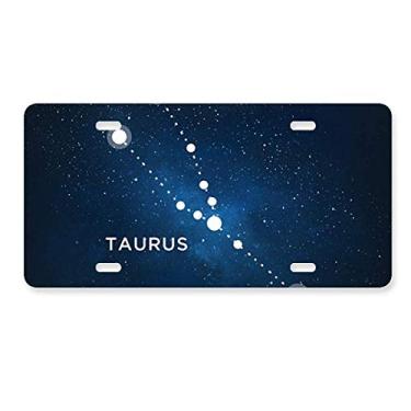 Imagem de DIYthinker Placa de licença do signo do zodíaco da constelação Taurus para decoração de carro, acessório de aço inoxidável