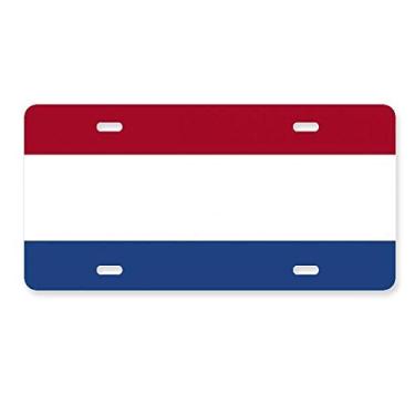 Imagem de DIYthinker Bandeira nacional da Holanda da Europa Placa de licença Decoração de aço inoxidável para automóvel
