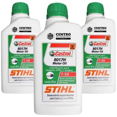 Imagem de KIT Com 3 Unidades de Óleo 2 Tempos Stihl 500ml Lubrificante de Alto Poder Detergente que Evita o Acúmulo de Resíduos de Carbono das Máquinas 2 Tempos