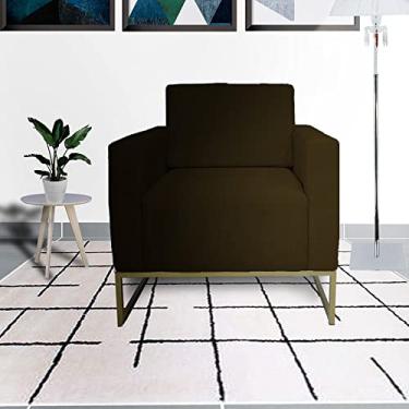 Imagem de Kit 2 Poltronas Decorativa Com Base de Ferro Sala de Espera Leticia Pé Ferro Suede Marrom - LM DECOR