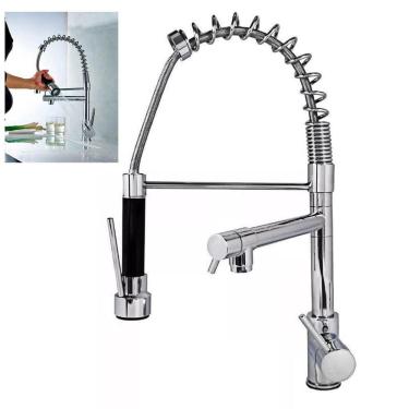Imagem de Torneira Monocomando Dois Jatos Misturar Agua Quente Fria Cozinha Gourmet Mesa Cuba Ban...