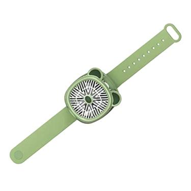 Imagem de Mini Relógio Ventilador, Leve, Portátil, Confortável, Relógio Ventilador de Pulso para o Verão (urso verde)