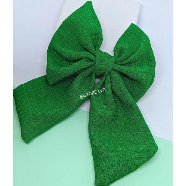 Imagem de Laço de Tecido Linho com pontas Longas / Laço presilha para Cabelo / Laços grande para Adulto e Infantil Feminino Luxo