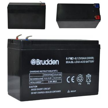 Imagem de Bateria 12v 8ah Para Pulverizador Brudden Ss20B Elétrico e Manual Bomba Costal Aplicação Veneno 20 Litros