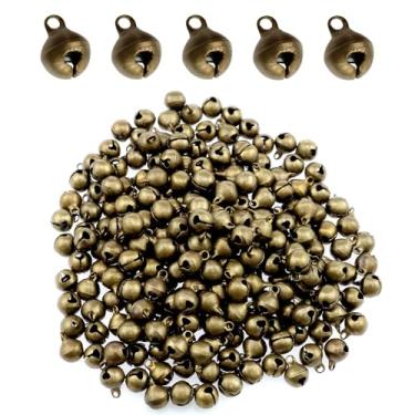 Imagem de Yocimango Mini sino de bronze 10 mm moderno bronze vintage bronze 1/10.2 cm sininho para pulseira faça você mesmo, decorações de árvore de Natal, decorações de Natal (Bronze) -150 peças,