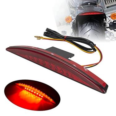 Imagem de Conjunto de lanterna traseira de LED para para-lama traseiro compatível com Harley Davidson Softail Breakout CVO FXSBSE 2013 2014 FXSB 2013 2014 2015 2016 2017 (vermelho)