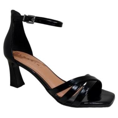 Imagem de Sandália Social Salto Casual Médio Fino Tiras Finas Calcanhar Fechado Ramarim 36203-Feminino