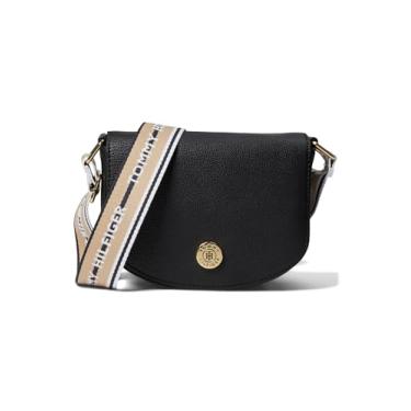 Imagem de Tommy Hilfiger Bolsa tiracolo feminina Sylvie II com aba, Preto, Small