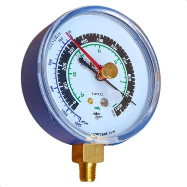 Imagem de Vacuômetro Analógico MBAR 80mm - Medição de Pressão de Vácuo