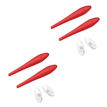 Imagem de SAUCER Kit de borracha de substituição para hastes e protetores de nariz para óculos de sol Oakley Overlord OX5067 - Vermelho + Vermelho