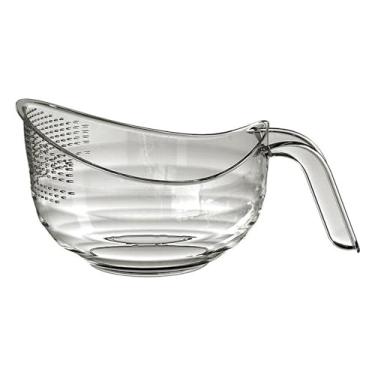 Imagem de Fenteer Filtro de lavagem de arroz filtro de macarrão escorredor de tigela de vegetais de frutas para arroz, cinza