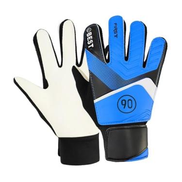 Imagem de kowaku Crianças luvas de goleiro para crianças com aperto palmas luvas de futebol respirável engrossado antiderrapante mão proteção luvas de goleiro, azul