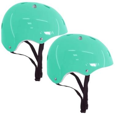 Imagem de Genérico Capacete Infantil Bicicleta Skate Patins Patinete Longboard Kit 2 Unidades Ajustável Verde