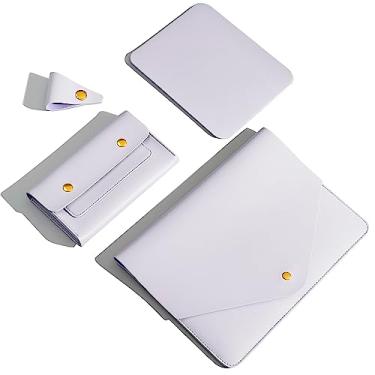 Imagem de Benfan Capa para Laptop de Couro PU Compatível com MacBook Pro 14, MacBook Air 13 Antigo, Surface Laptop 5ª Geração 13,5, Thinkpad X1 Carbon 14 - Conjunto de 4 Peças