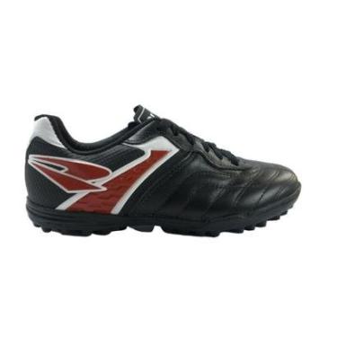 Imagem de Chuteira Society Dray Couro Confortavel Preta-Masculino