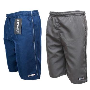 Imagem de Kit 2 Short Bermuda Tactel Tamanho Especial Elástico Cordão Extra Plus