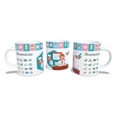 Imagem de Canecas de Porcelana Branca Personalizadas Profissões 5 (Farmacia1)