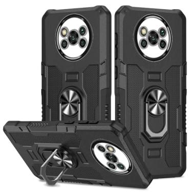 Imagem de Sidande Capa para Poco X3 NFC/Poco X3 Pro/Poco X3, Capa M2007J20CG, Suporte de suporte resistente com suporte magnético embutido para carro à prova de choque para câmera Xiaomi Poco X3 NFC preta