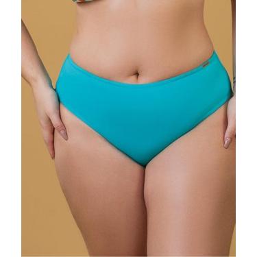 Imagem de Calcinha de Biquíni Clássica Lisa - Cor De Cacau, G, Azul turquesa mia