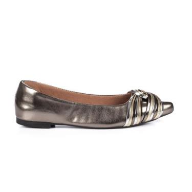 Imagem de Sapatilha Rasteirinha Feminina Jjojo Taís Conforto, 37, Grafite, Femin