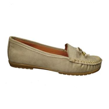 Imagem de Sapatilha Mocassim Feminino Costurado À Mão Moda Pé 2, 38, Bege