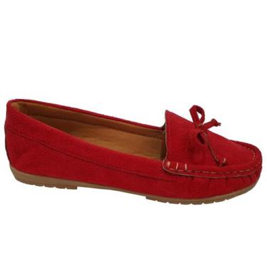 Imagem de Sapatilha Mocassim Feminino Costurado À Mão Moda Pé 1, 36, Vermelho