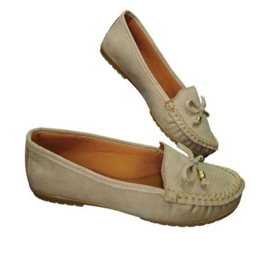 Imagem de Sapatilha Mocassim Feminino Costurado À Mão Moda Pé 2, 37, Bege
