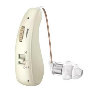 Imagem de Aparelho Recarregável Auditivo Plus Amplifica Idoso Oticon 5, Bege