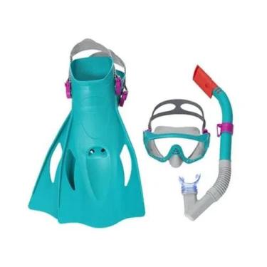 Imagem de Kit Snorkel + Mascara + Pes De Pato Spark Wave Verde - Bestway
