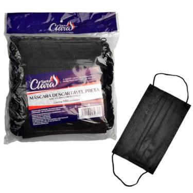Imagem de Máscara Facial Descartável Com Elástico Preta 100 Unidades