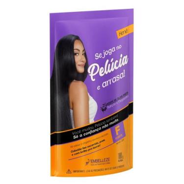 Imagem de Hene em Gel Pelucia 180gr Preto Forte (Preto Azulado) Pouch Embelleze,