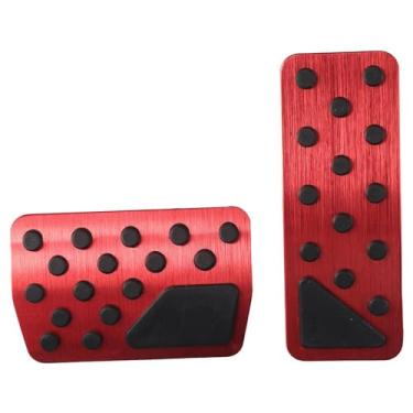 Imagem de BYOBYO Capas de pedal de acelerador Capas de pedal de liga de alumínio Capas de pedal de freio para Dodge 2011-2022 Durango, para Journey 2011-2020, para Jeep 2011-2022 (vermelho)