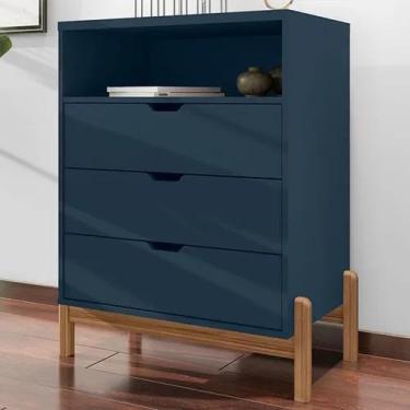 Imagem de Cômoda antares casa d 96 cm altura azul cobalto - Village Móveis