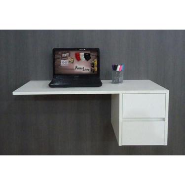Imagem de Escrivaninha Suspensa Mesa para Computador ou Notebook - Branco - Form