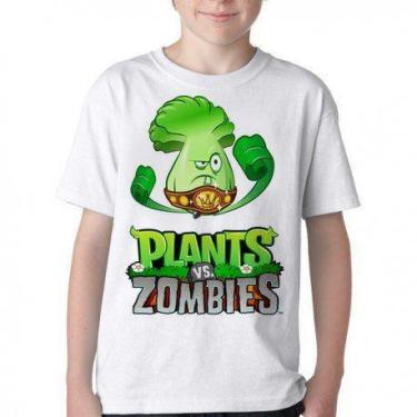 Imagem de Camiseta Infantil ou adulto Plants vs Zombies  Blusa Criança todos tam