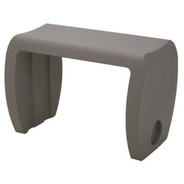 Imagem de Banco Apoio Vira 42 cm em Polietileno Concreto com Porta Copos Tramont