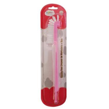 Imagem de Escova Para Limpeza de Mamadeira Com Limpador de bico - CEFISA, Rosa