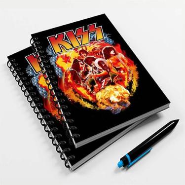 Imagem de Caderno Universitário 96 Fls Rock Kiss - Premium