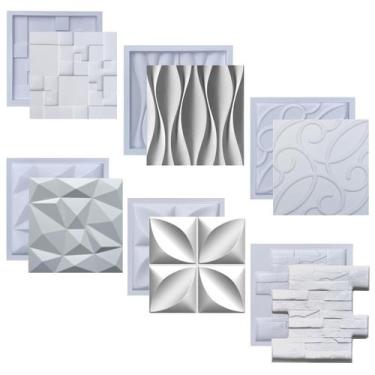 Imagem de Formas De Gesso 3D Cimento Molde Plástico Abs Placa Parede - Formas Ge