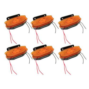 Imagem de 6 Sinaleira Lanterna Lateral Led Peixinho Caminhão Carreta Com Vigia L