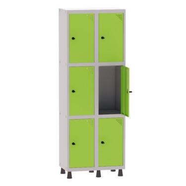 Imagem de Armário Guarda Volume Locker Roupeiro 2 Vãos 6 Portas Aço GRP502/6 Cin