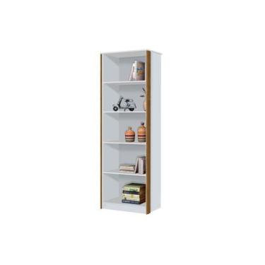 Imagem de Livreiro Estante Multiuso 5 Nichos Office - LOJAS PRIMELAR, Branco/Nat