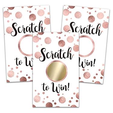 Imagem de Blank Gift Certificate Scratch Off Cards, Clients or as Luxury Holiday Vouchers, DIY Coupon Cards for Birthday, Bridal Shower Activity, Raffle Ticket Drawing, Reveal to Win Event（Rose Gold ）