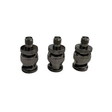 Imagem de Anteenna Adaptador coaxial SMA fêmea para BNC macho TW-SMAJ-BNCP (pacote com 3) – Conector de cobre cromado preto premium, ideal para rádio amador, antenas e equipamentos de vídeo, desempenho de sinal