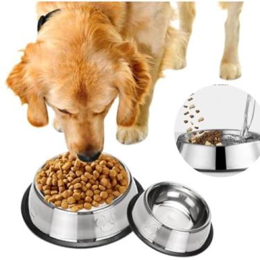 Imagem de COMEDOURO PET EM AÇO INOX, BEBEDOURO PARA CACHORROS E GATOS FILHOTE TAM p 200ML ANTIDERRAPANTE POTE TIGELA PARA CÃES E GATOS
